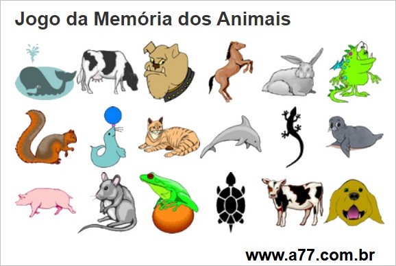 Jogo da Memória dos Animais