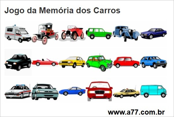 Jogo da Memória dos Carros