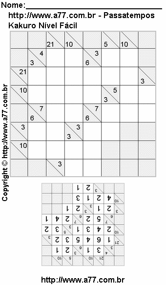 Sudoku e Kakuro - Sudoku nível fácil para resolver.