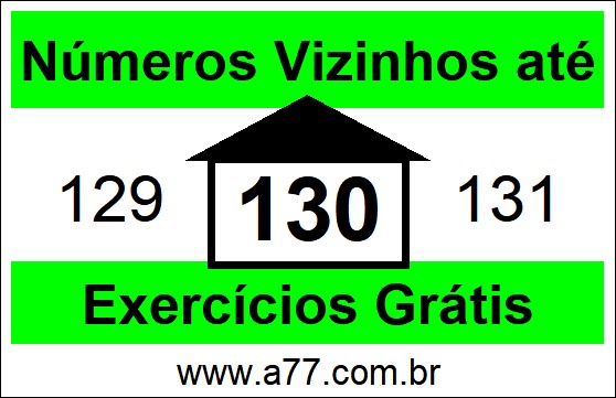 Exercícios com Números Vizinhos até 130