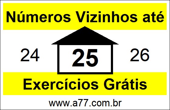 Exercícios com Números Vizinhos até 25