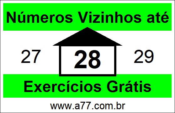 Exercícios com Números Vizinhos até 28