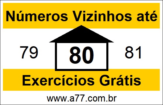 Exercícios com Números Vizinhos até 80