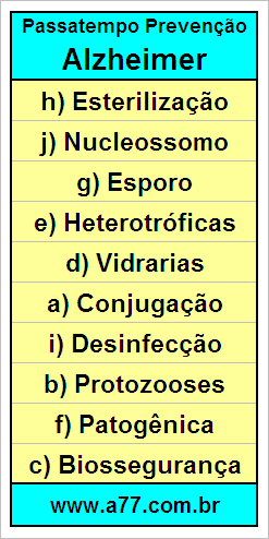 Palavras Cruzadas Para Idosos Tema Biologia