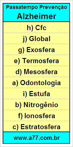 Palavras Cruzadas Para Idosos Tema Ciências