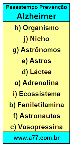 Palavras Cruzadas Para Idosos Tema Ciências