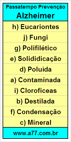 Palavras Cruzadas Para Idosos Tema Ciências