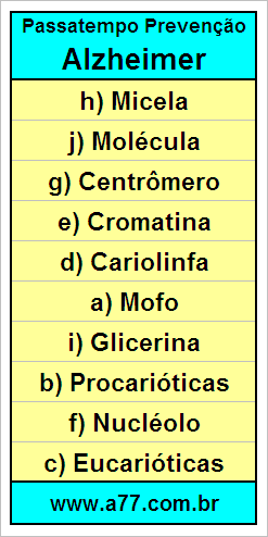 Palavras Cruzadas Para Idosos Tema Ciências