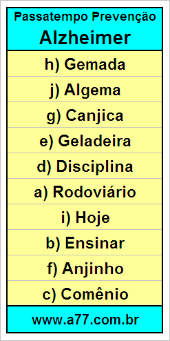 Palavras Cruzadas Para Idosos Tema Conhecimentos Gerais