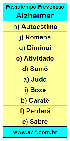 Palavras Cruzadas Para Idosos Tema Educação Física