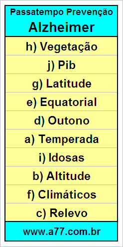 Palavras Cruzadas Para Idosos Tema Geografia