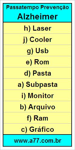 Palavras Cruzadas Para Idosos Tema Informática