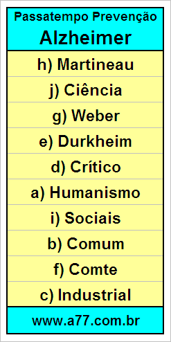 Palavras Cruzadas Para Idosos Tema Sociologia