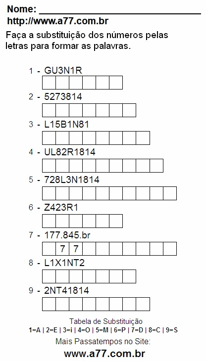 Fazer a Impressão de Passatempo Educativo Com Letras e Números