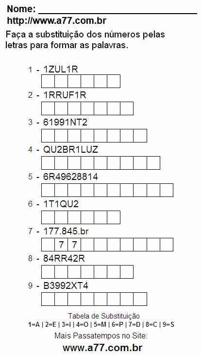 Fazer a Impressão de Passatempo Educativo Com Letras e Números