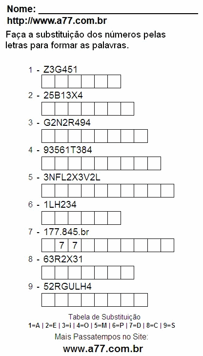 Fazer a Impressão de Passatempo Pedagógico Com Letras e Palavras