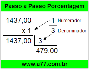 Quanto é 1/3 de R$ 1437,00