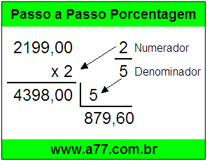 Quanto é 2/5 de R$ 2199,00