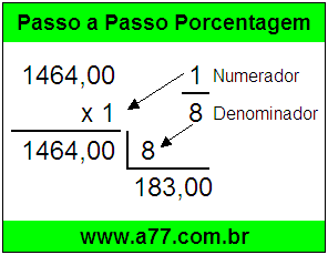 Quanto é 1/8 de R$ 1464,00