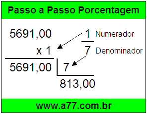 Quanto é 1/7 de R$ 5691,00