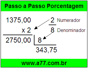 Quanto é 2/8 de R$ 1375,00