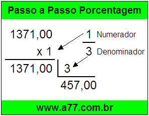 Quanto é 1/3 de R$ 1371,00