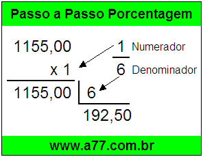 Quanto é 1/6 de R$ 1155,00