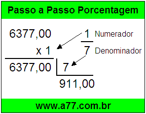 Quanto é 1/7 de R$ 6377,00