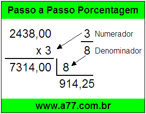 Quanto é 3/8 de R$ 2438,00