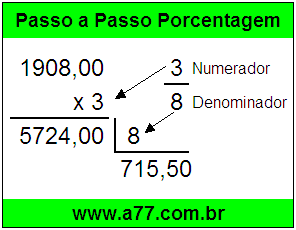 Quanto é 3/8 de R$ 1908,00