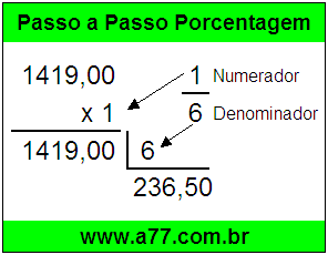 Quanto é 1/6 de R$ 1419,00