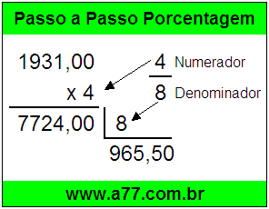 Quanto é 4/8 de R$ 1931,00