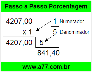 Quanto é 1/5 de R$ 4207,00