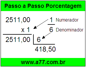 Quanto é 1/6 de R$ 2511,00