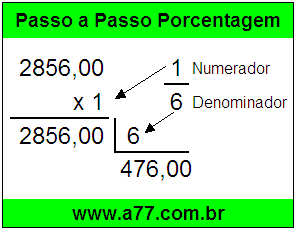 Quanto é 1/6 de R$ 2856,00