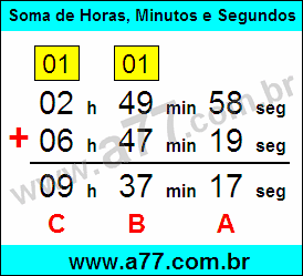 Tutorial Soma de Horas, Minutos e Segundos