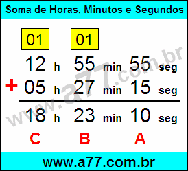 Tutorial Soma de Horas, Minutos e Segundos