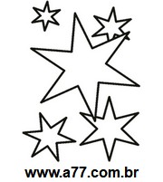 Stencil de Estrelas Pequena, Média e Grande