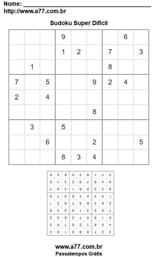 Imprimir Sudoku Super Difícil