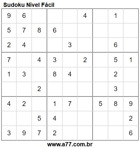 Sudoku 9x9 Para Impressão