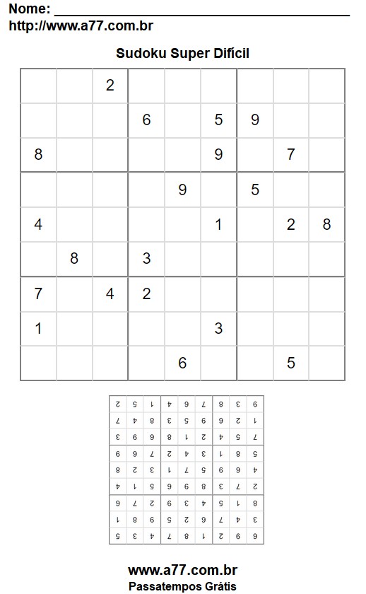 Sudoku Para Imprimir 9x9 Super Difícil