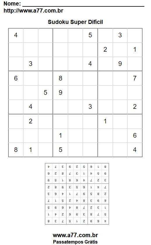 Sudoku Super Difícil Nº 17