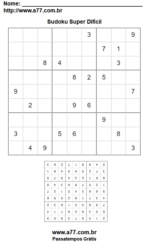 Sudoku Super Difícil Nº 3