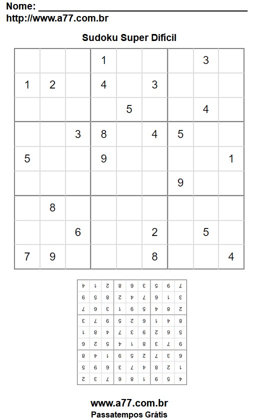 Sudoku Super Difícil Nº 30