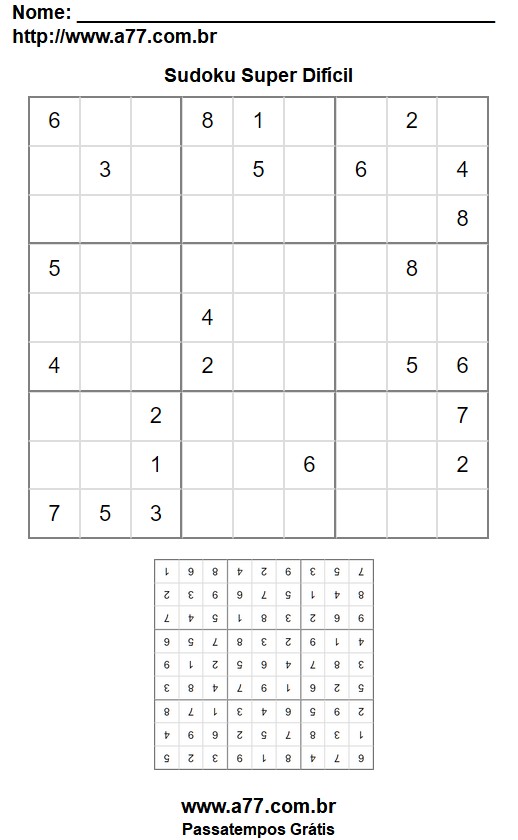 Sudoku Super Difícil Nº 33