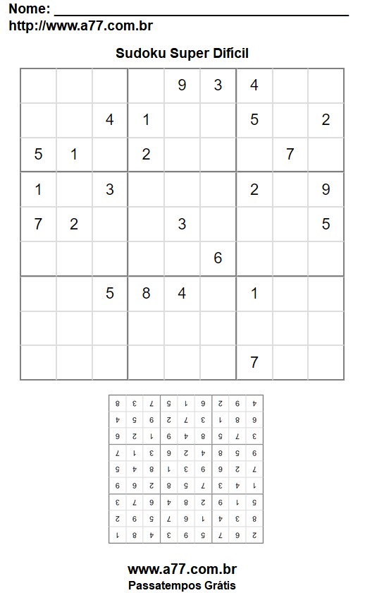 Sudoku Super Difícil Nº 40