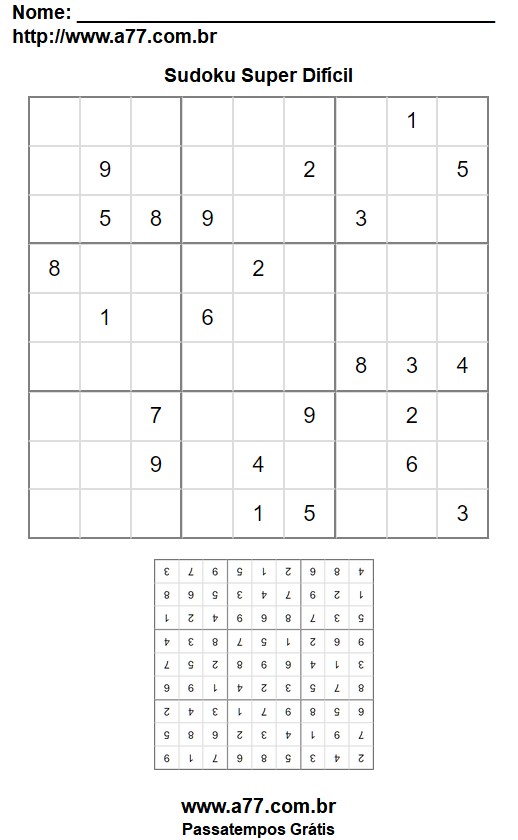 Sudoku Super Difícil Nº 51