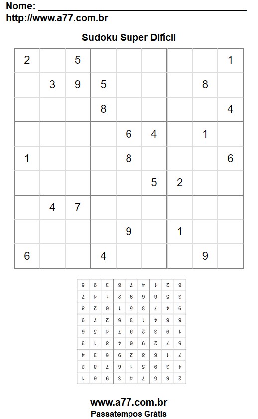 Sudoku Super Difícil Nº 52