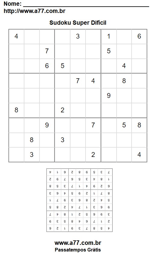 Sudoku Super Difícil Nº 58