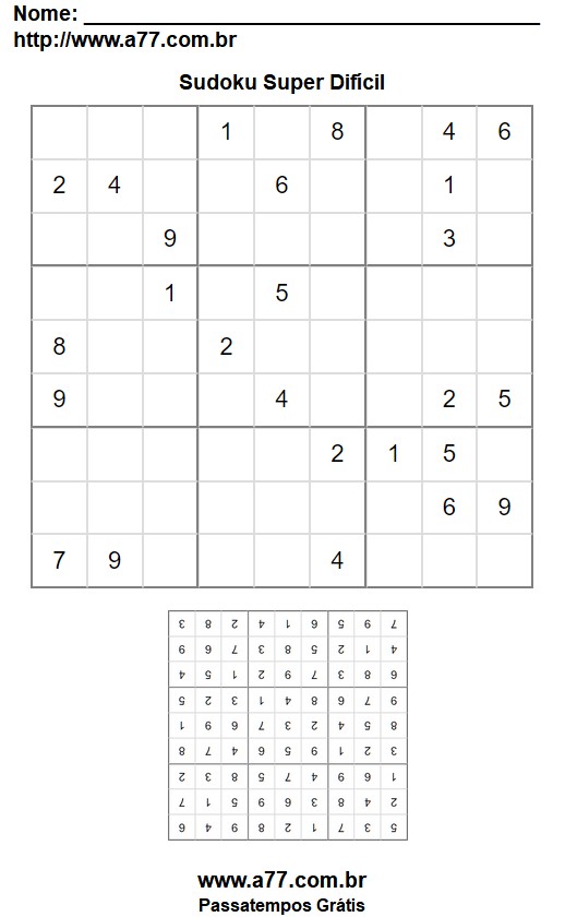 Sudoku Super Difícil Nº 61